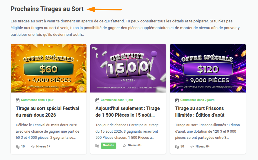 Catégorie « Prochains tirages au sort »
