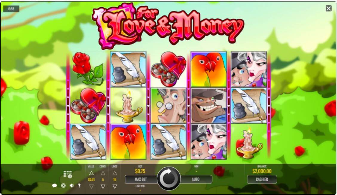 For Love and Money Slot Game Reels