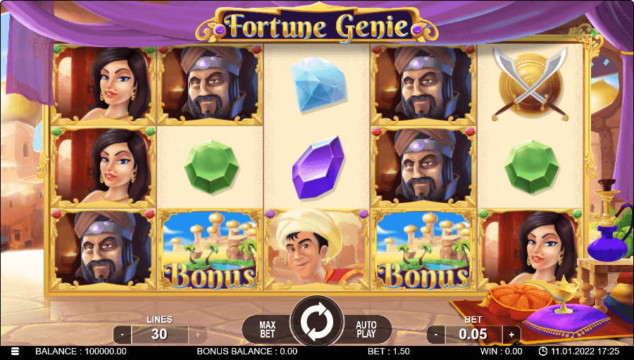 Fortune Genie Online Slots Game Reels