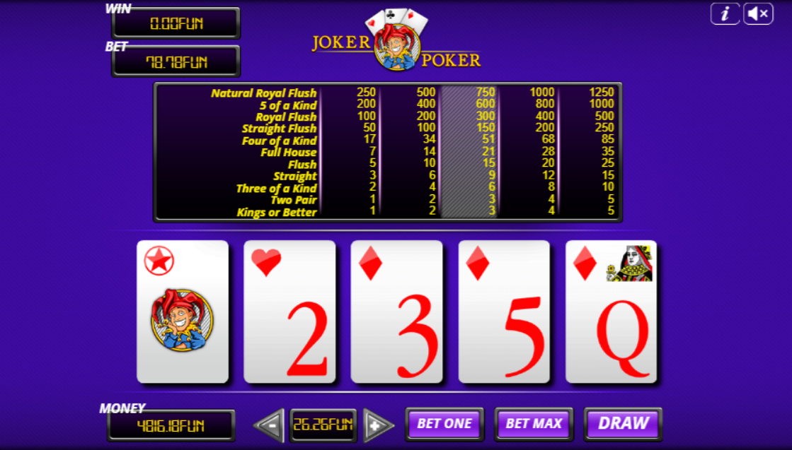image de vidéo poker Joker Poker
