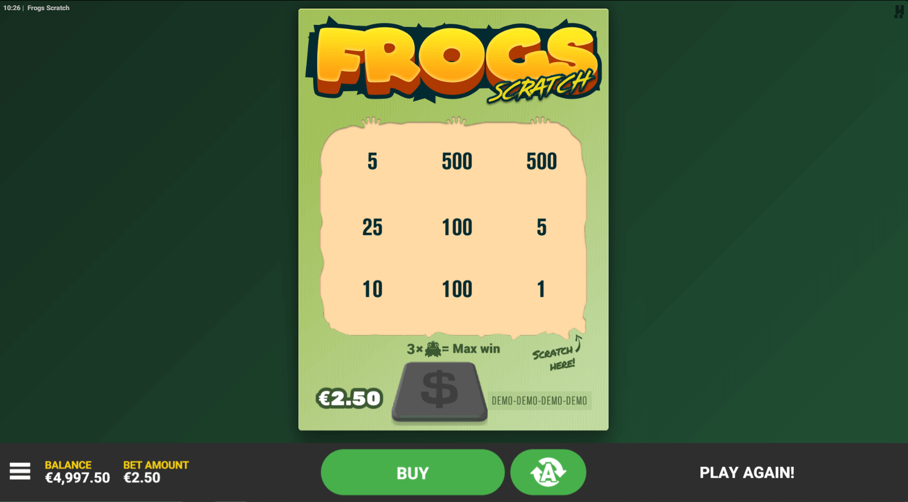 Frogs Scratch result