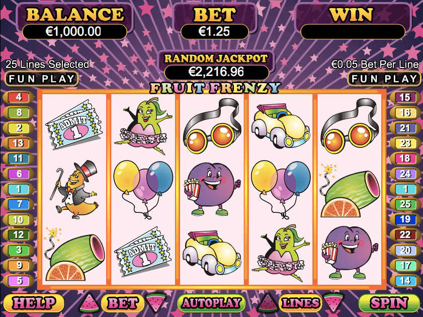 Fruit Frenzy Online Slot Reels