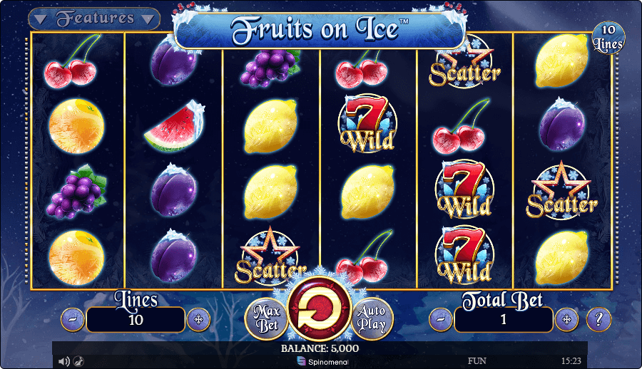 Fruits on Ice online slot game reels