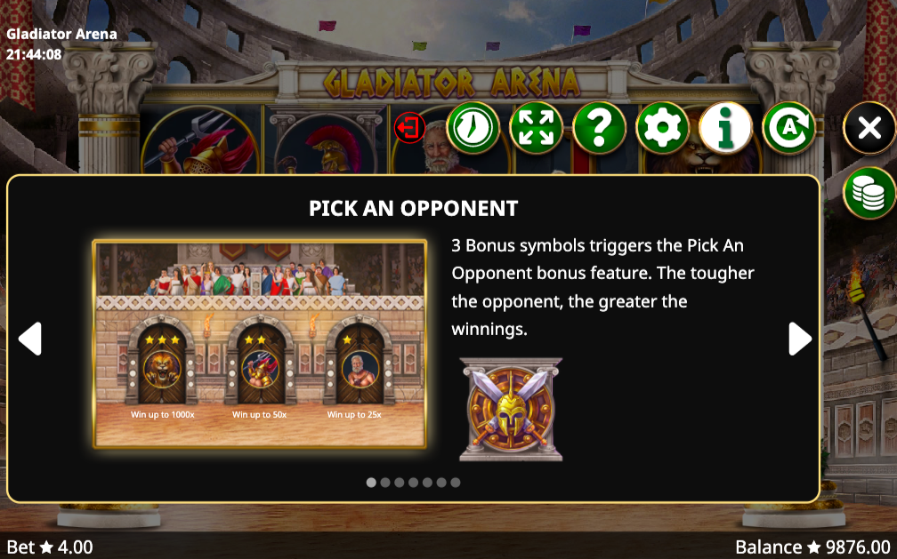 BOOMING_GAMES_GLADIATOR_ARENA_SLOT_BONUS_FEATURES