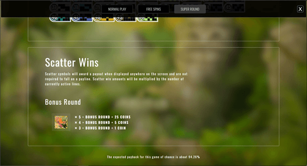 Golden Gorilla paytable