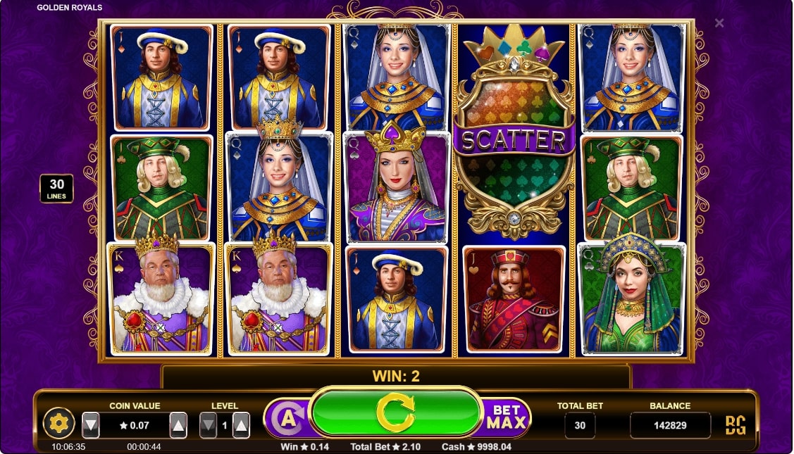 Golden Royals Slot Paytable