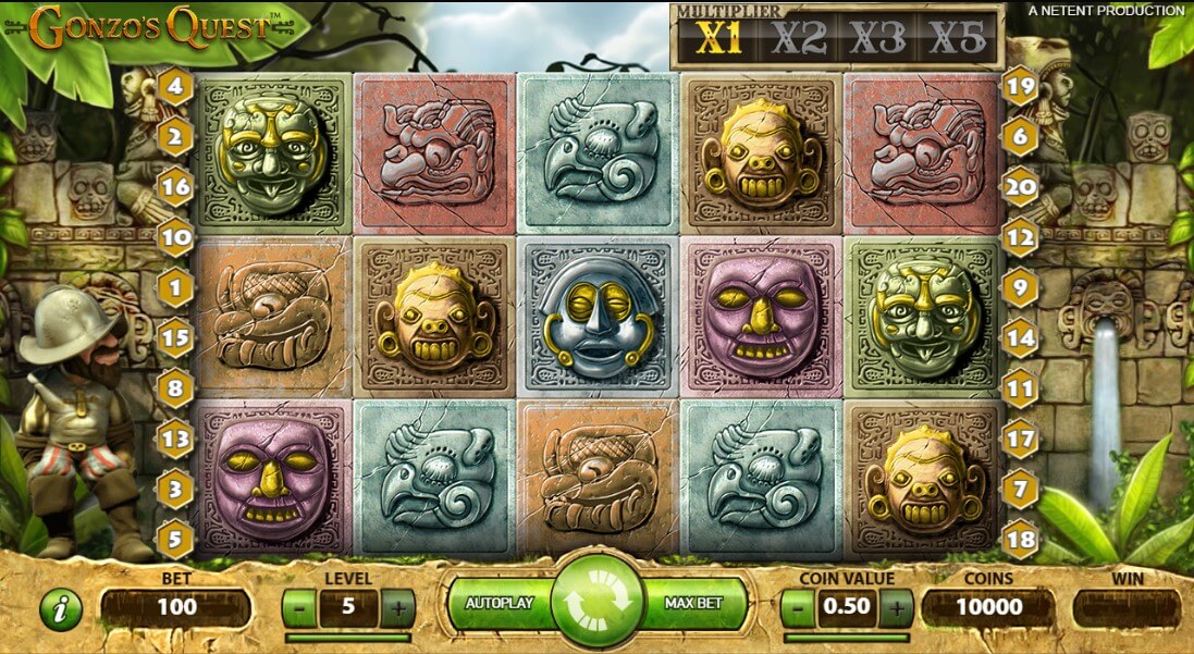NetEnt Gonzo’s Quest Online Slot Reels