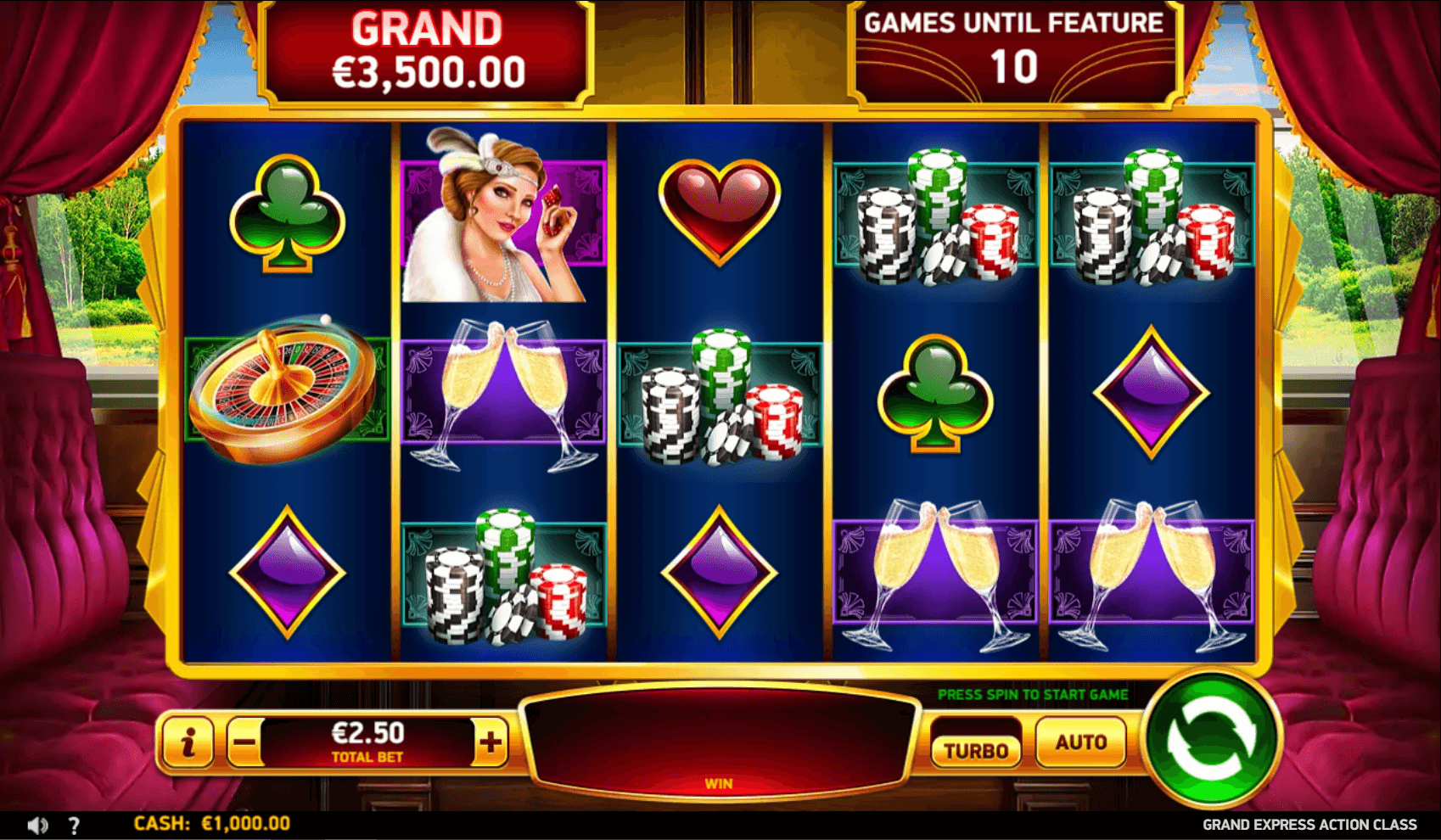 Grand Express Action Class online slot game reels