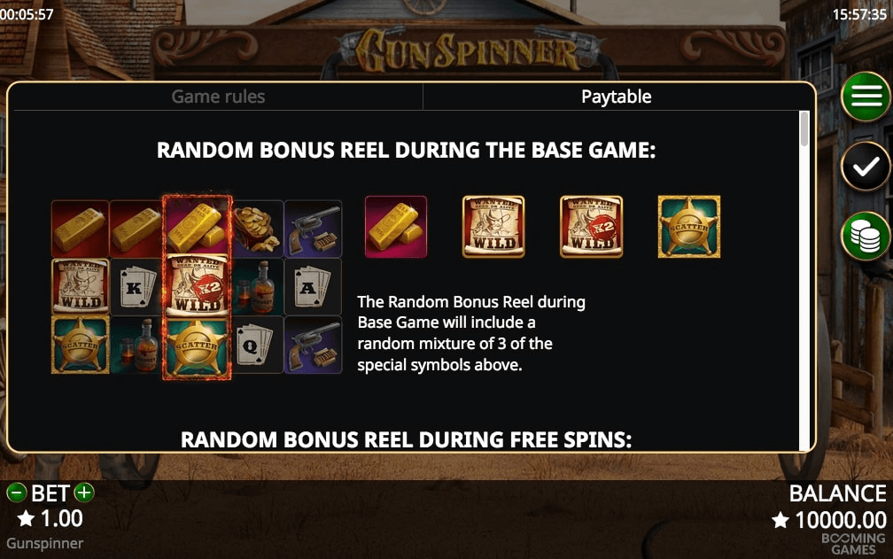 Gunspinner Online Slot Special Features