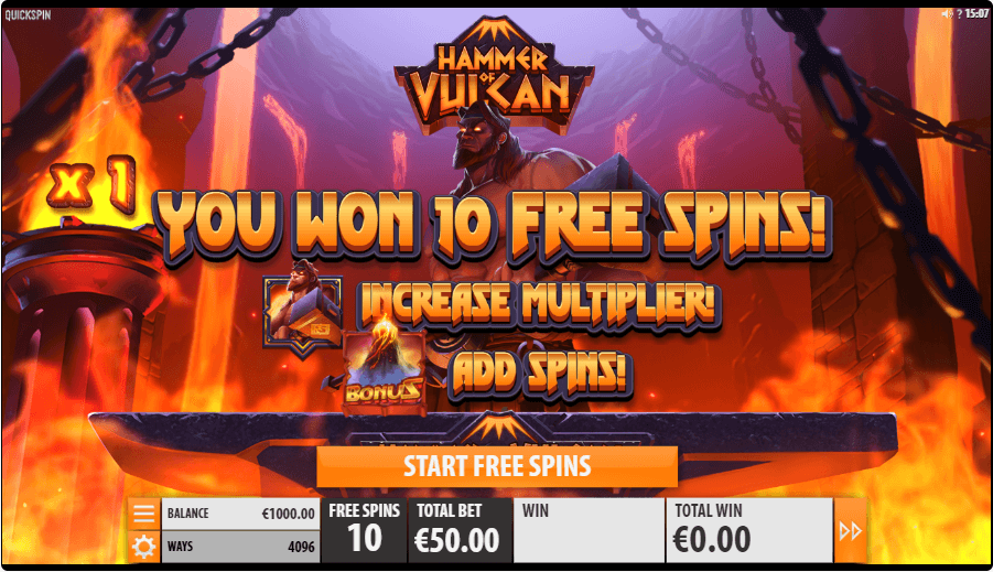 Hammer of Vulcan Online Slot Game Free Spins