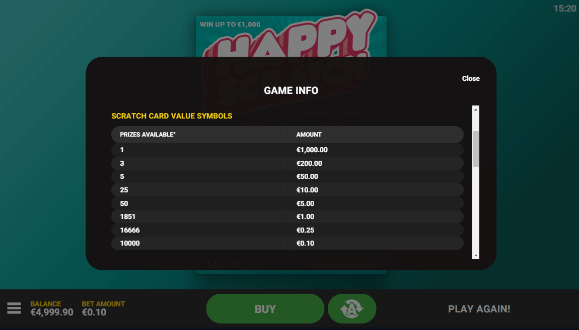 Happy Scratch online game info