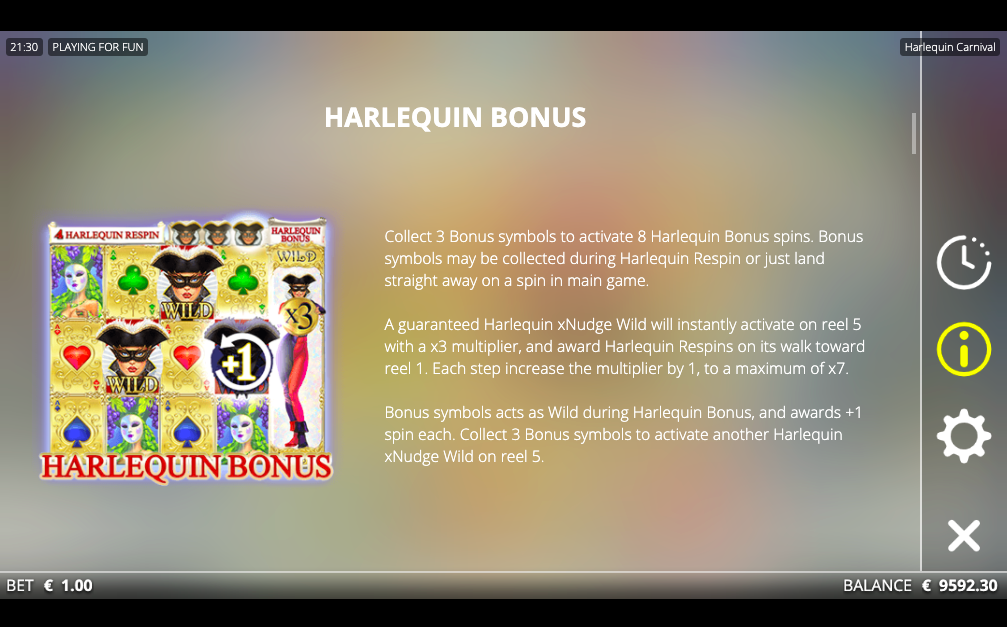 NOLIMIT_CITY_HARLEQUIN_CARNIVAL_SLOT_BONUS_FEATURES
