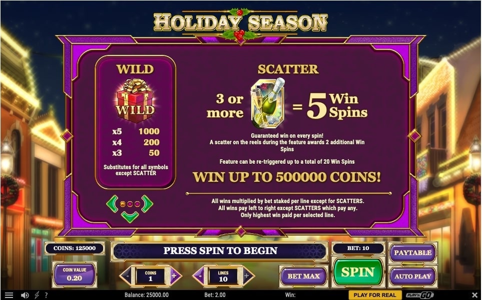 Holiday Season bonus slot