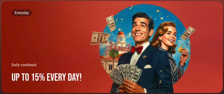 Hollywin Casino Daily Cashback Bonus