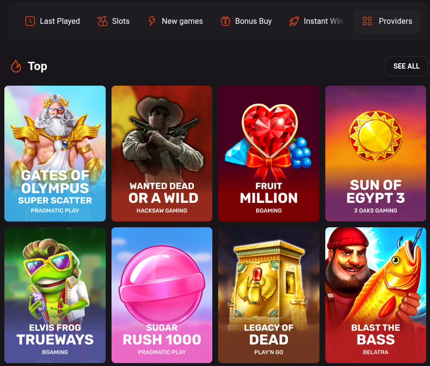 Hollywin Casino Game Library