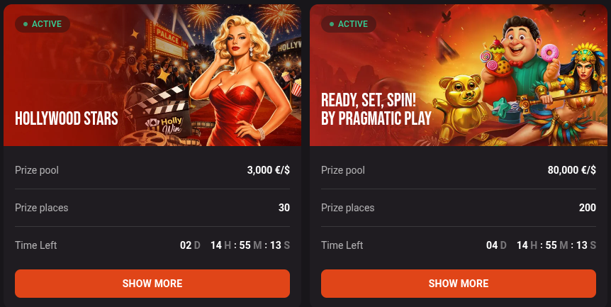 Hollywin Casino Tournaments