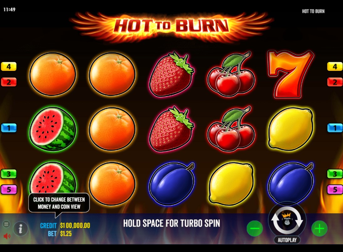  Hot to Burn Online Slot Reels