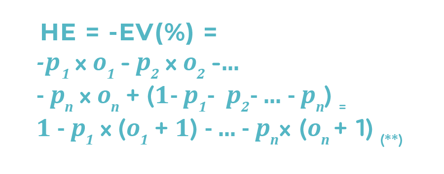 house edge explicit EV formula