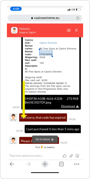 Casino Chat Proof for Help Center