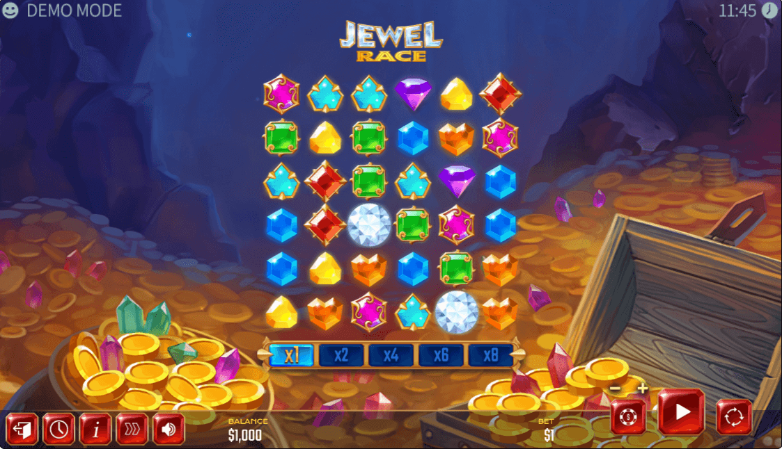 Jewel Race Online Slots Game Reels