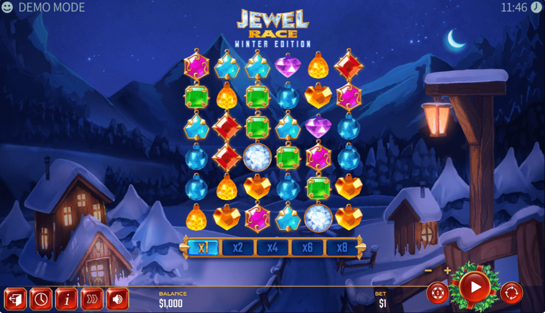 Jewel Race Winter Edition Online Slots Game Reels