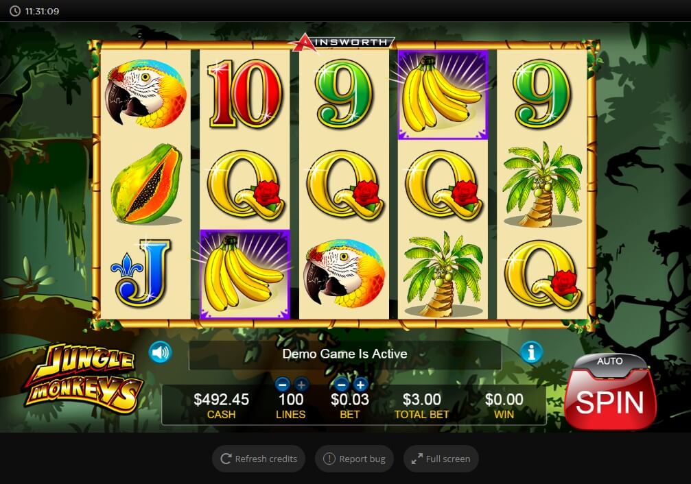 AINSWORTH JUNGLE MONKEYS SLOT REELS