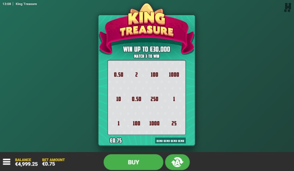 How to Play King Treasure Scratch Card