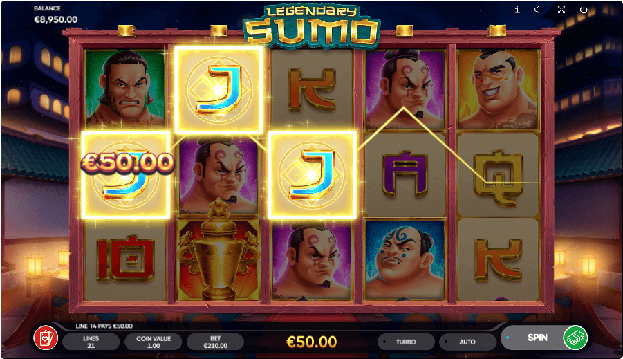 Legendary Sumo online slot game win