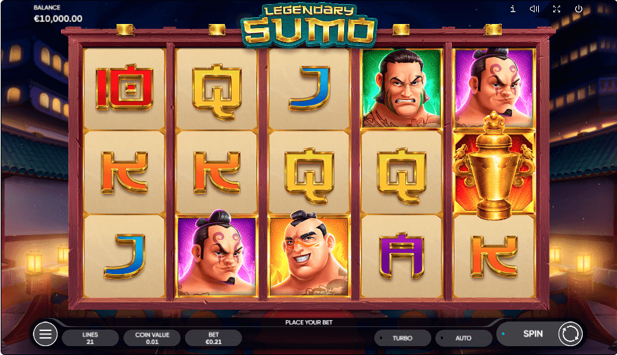 Legendary Sumo online slot game reels