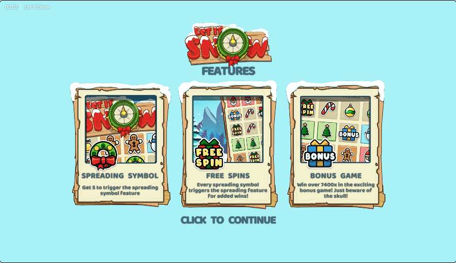 Let it snow Hacksaw Gaming intro screen