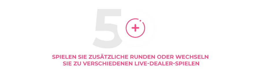 ZusÃ¤tzliche Runden spielen oder zu verschiedenen Live-Dealer-Spielen wechseln