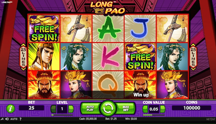 Long Pao NetEnt online slot reels