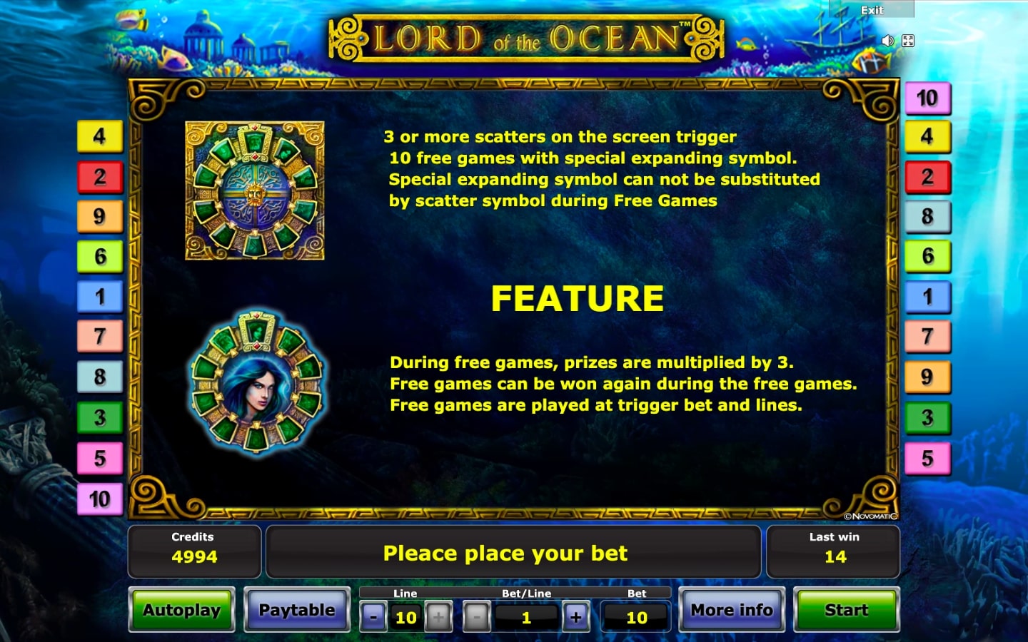 Lord of the Ocean bonus slot