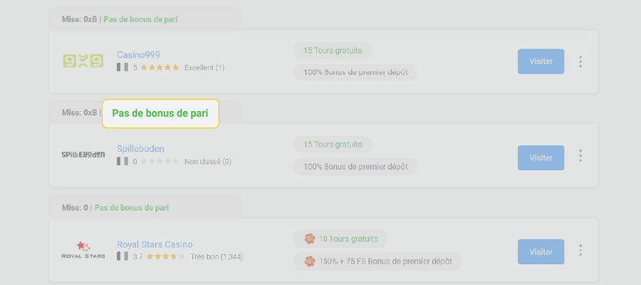 Bonus Sans Conditions de Mise