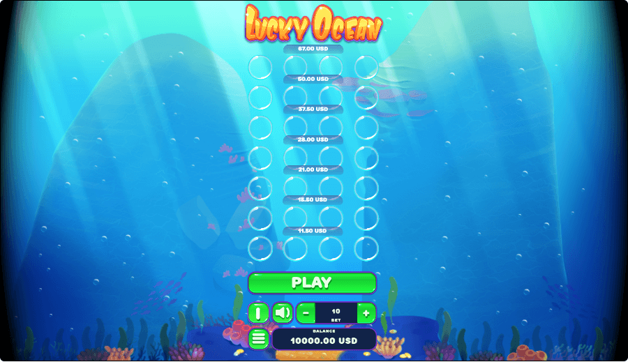 Lucky Ocean bet value configuration