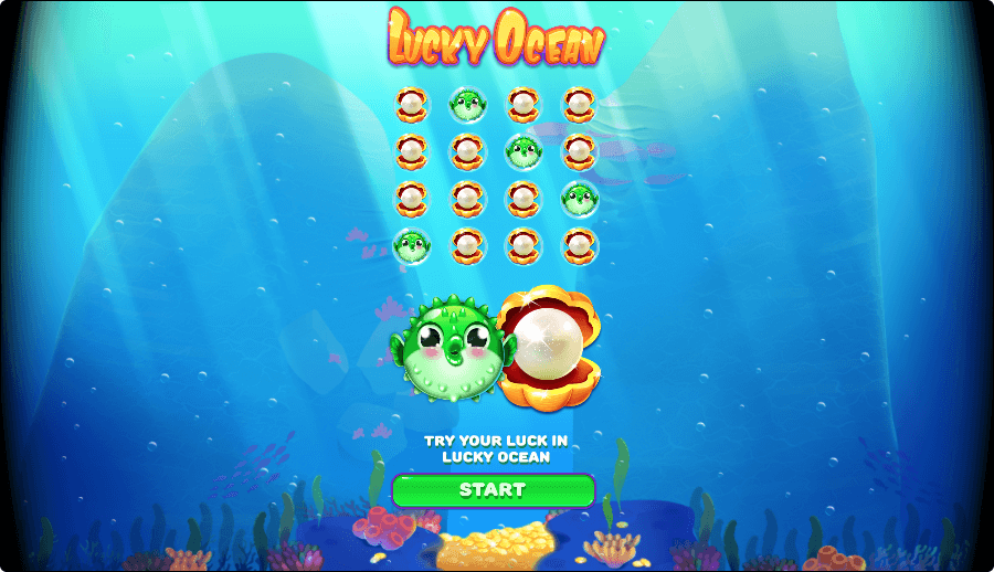 Lucky Ocean welcome screen