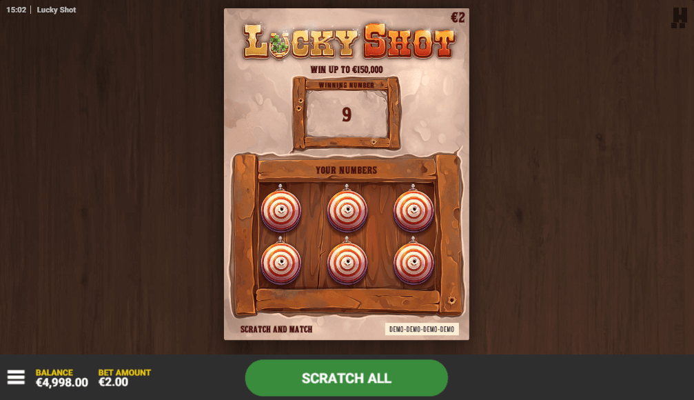 Lucky Shoot online scratch card game