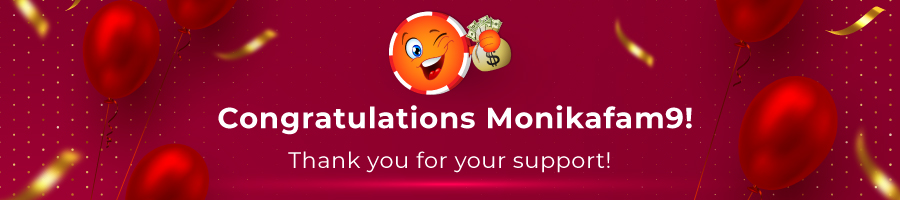 congratulations monika for winning the jackpot