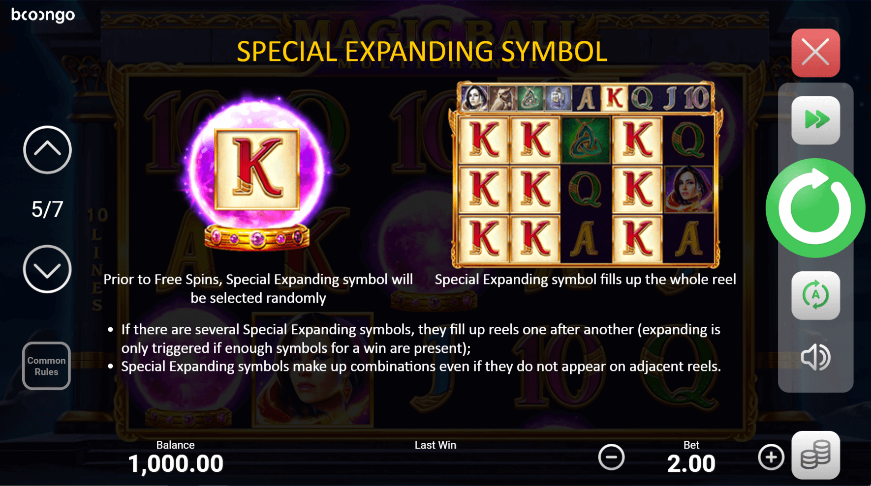 Magic Ball Multichance online slot game special expanding symbol