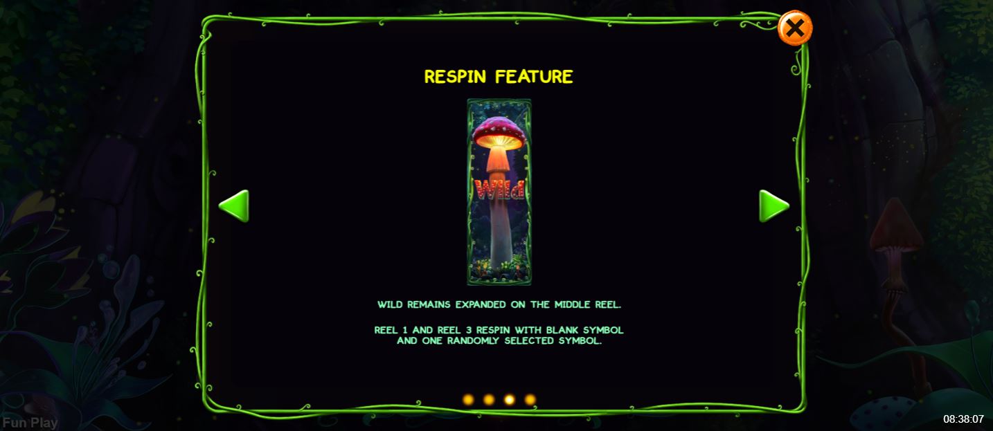 Magic Mushroom Slot Game Respin Feature explained