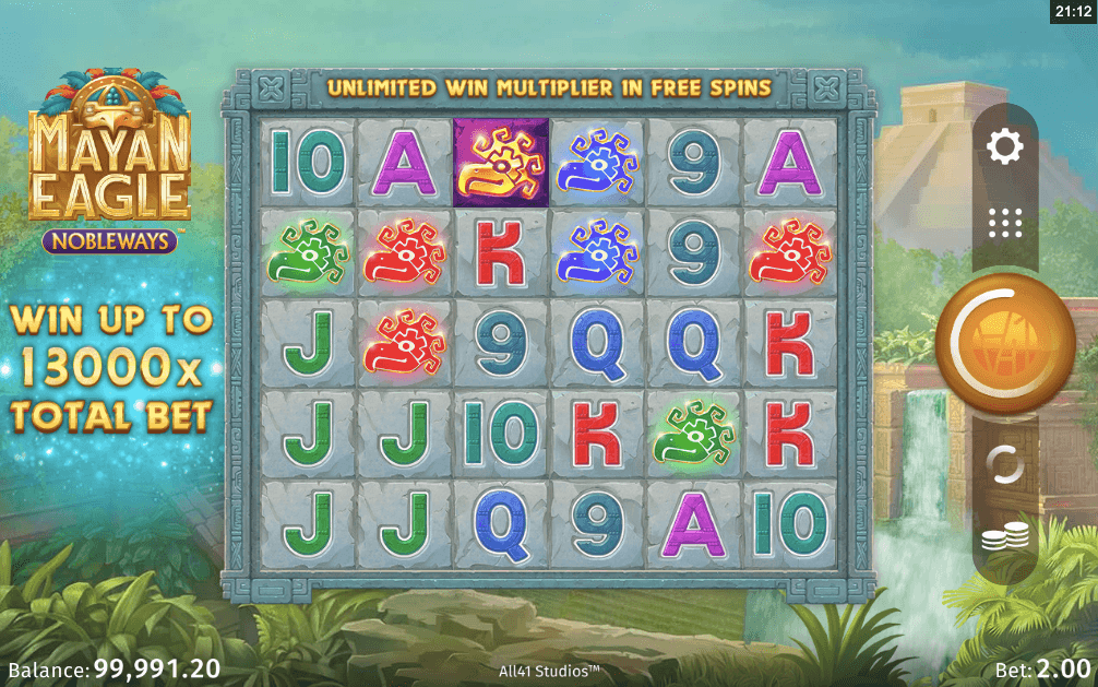 mayan eagle all41 studios online slot reels