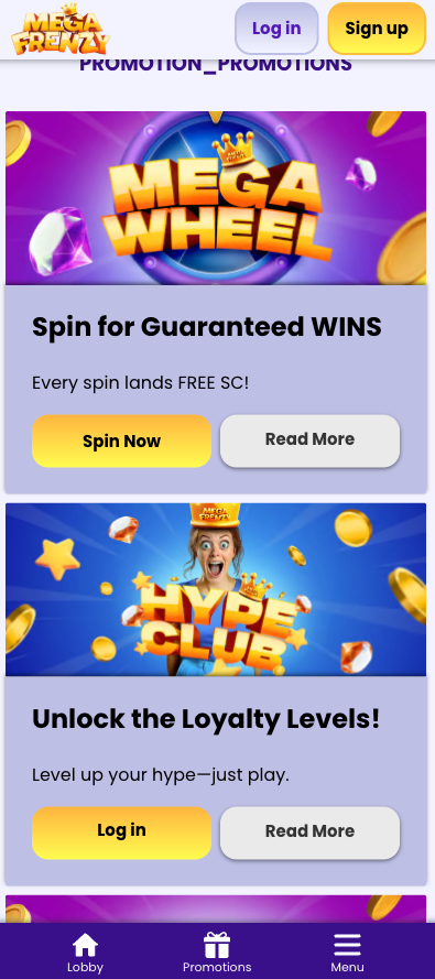 Mega Frenzy Casino Bonuses