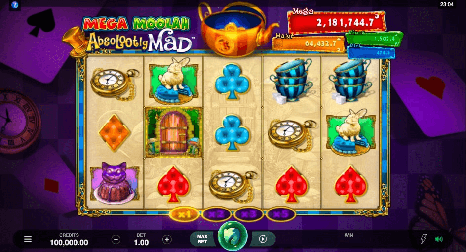 mega moolah absolootly mad triple edge studios online slot reels