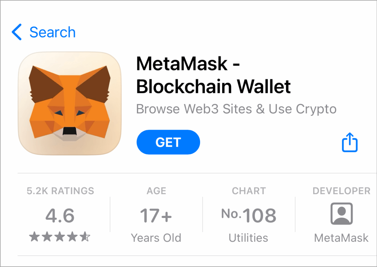 Screenshot der Metamask herunterladen ios