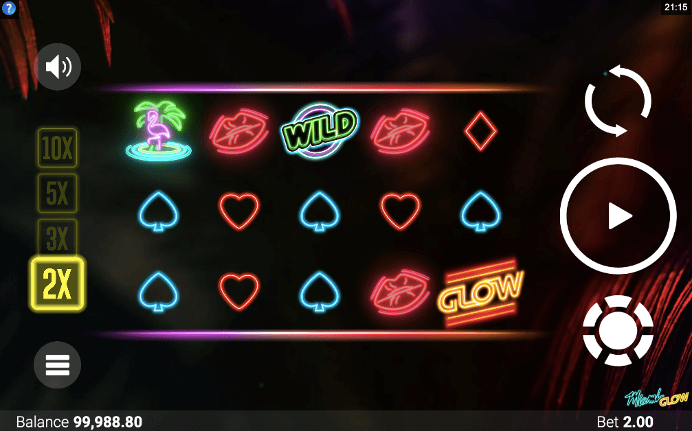 miami glow online slot reels