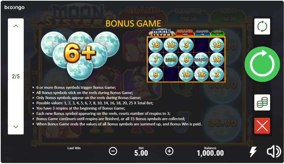 Booongo Moon Sisters Online Slot Bonus Game Explained