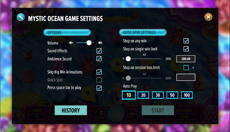 Mystic Ocean online slot game options