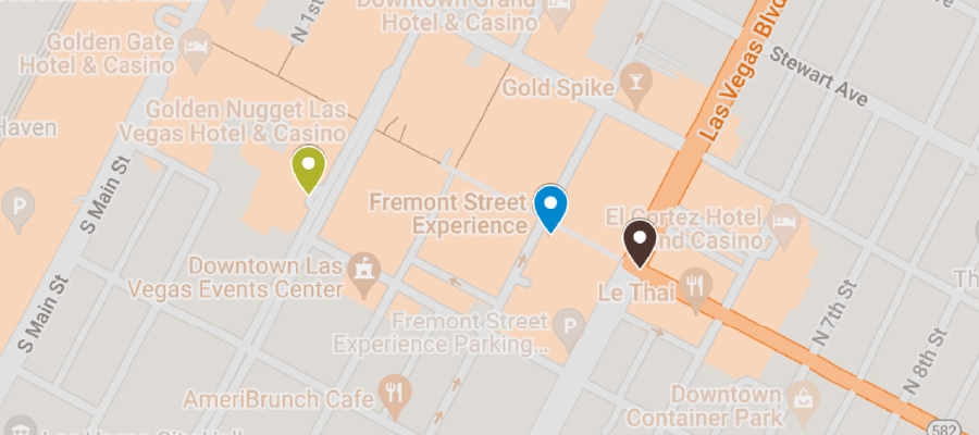 Nevada - Downtown Las Vegas Map