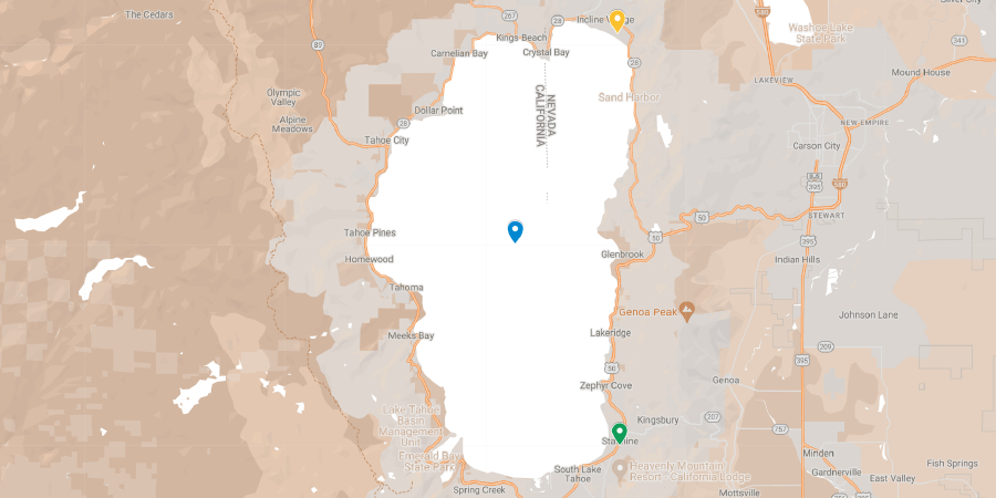 Nevada Casinos - Lake Tahoe Casinos Map