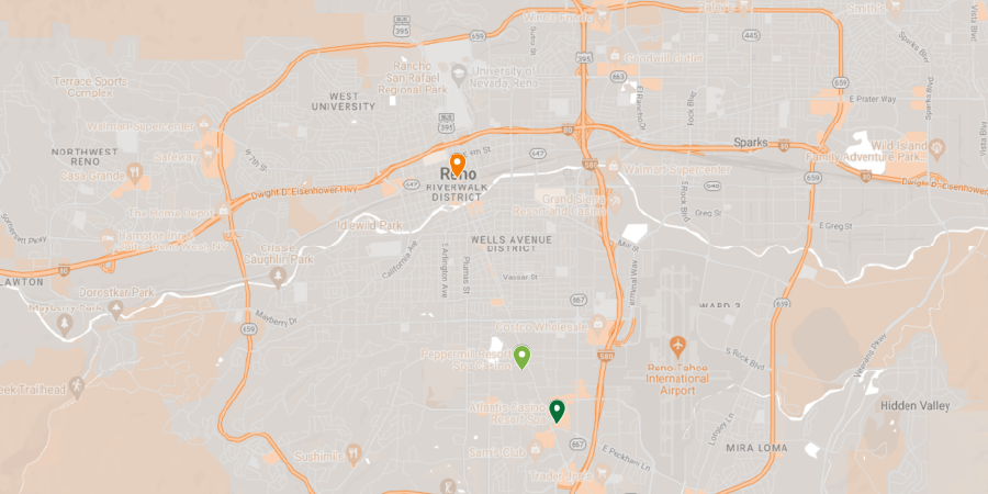 Nevada Casinos - Reno Casinos Map